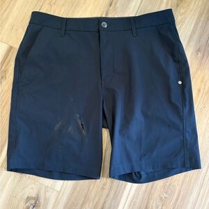Vuori Shorts Mens 32 Navy Blue Chino Golf Flat Front Pocket *Flaws